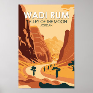 Poster Wadi Rum Jordanie Voyage Art Vintage