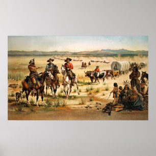 Poster WagonTrain aux Etats-Unis