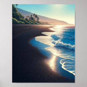 Poster Waianapanapa State Park Black Sand Beach, Maui