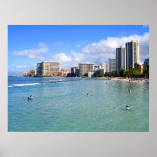Poster Waikiki Beach, Oahu, Hawaii