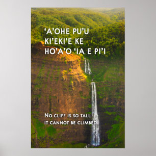 Poster Waipo'o Falls, Kauai, Hawaii Motivational