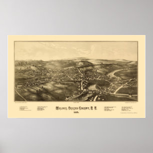 Poster Walden, NY Carte panoramique - 1887
