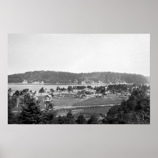 Poster Waldport, Oregon Vue Ville Vue Nord (Devant)