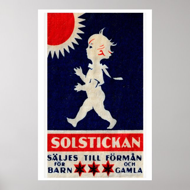 Poster Walking Child - Sweden - Matchbox Print (Devant)