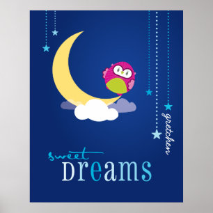 Poster WALL ART :: owl - doux rêves 1