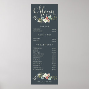 Poster Wall Imprimer Salon Spa Beauticier Menu Tarifs