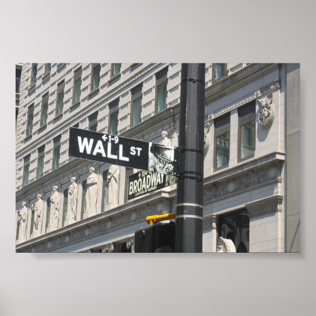 Poster Wall Street et Broadway, New York (Devant)
