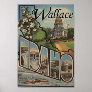 Poster Wallace, Idaho - Scènes de grandes lettres