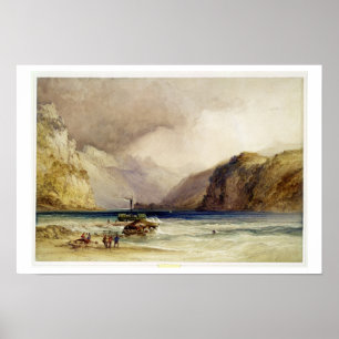 Poster Wallenstadt, from Wesen, Switzerland, 1842 (w/c an
