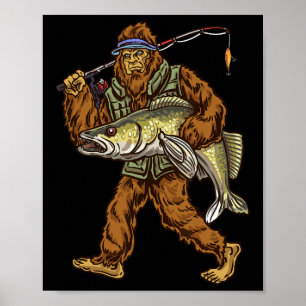 Poster Walleye Fishing Sauger Chasse Bigfoot Pêcheurs
