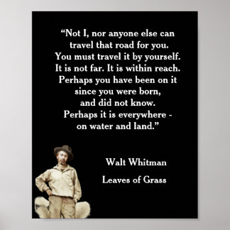 Poster Walt Whitman Cote Road nous Voyage