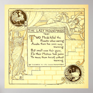 Poster Walter Crane, les domestiques de Lazy