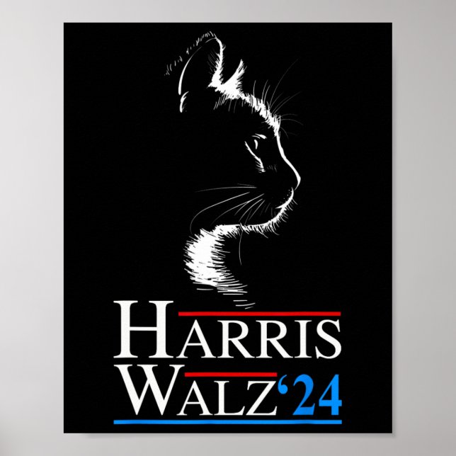 Poster Waltz 2024 Cat Election Kamala Harris Tim Walz 202 (Devant)