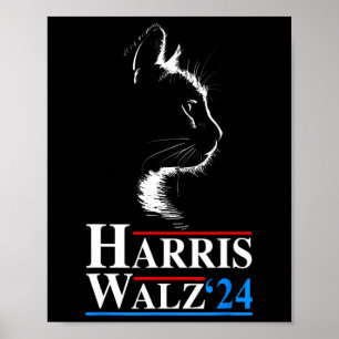 Poster Waltz 2024 Election Funny Cat Kamala Harris Tim Wa