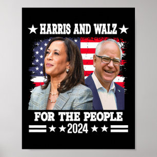 Poster Walz 2024 Election Kamala Harris Tim Waltz