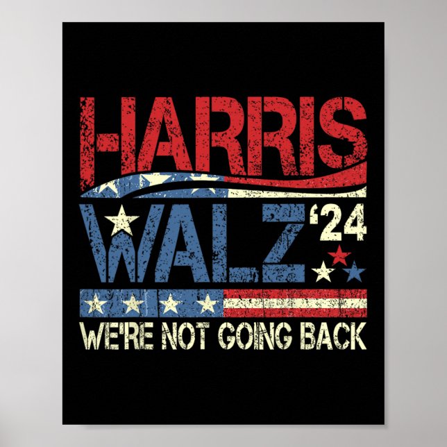 Poster Walz 2024 Kamala Harris 2024 Tim Walz 2024 Usa Fla (Devant)