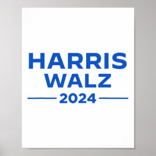 Poster Walz 2024 Président américain Drapeau Kamala Harri