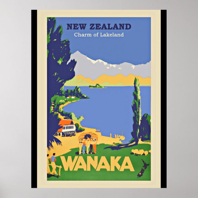 Poster Wanaka, Nouvelle-Zélande (Devant)