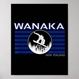Poster Wanaka Nouvelle-Zélande Snowboard Nouvelle-Zélande