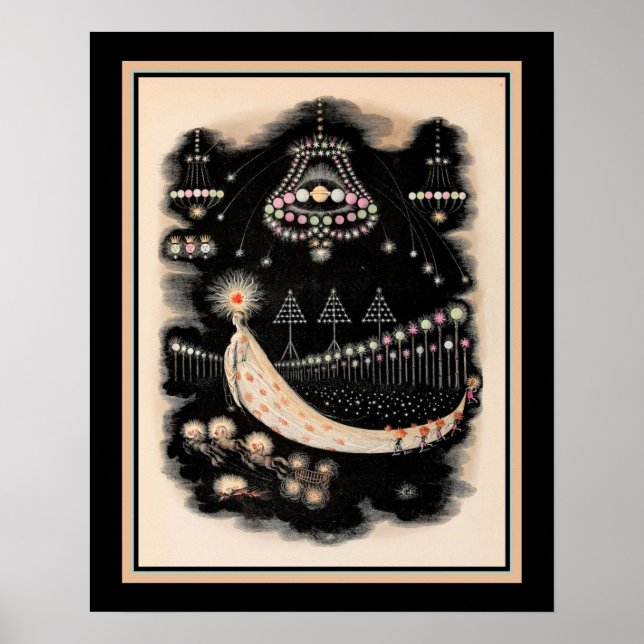 Poster Wanderings of a Comet par J. J. Grandville ca 1844 (Devant)