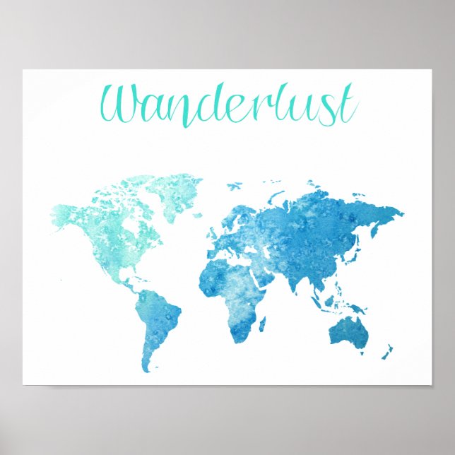 Poster Wanderlust Watercolor (Devant)