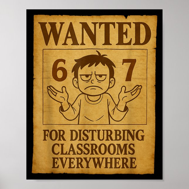 Poster Wanted For Disturbing Clrooms Everywhere Funny 6 7 (Devant)