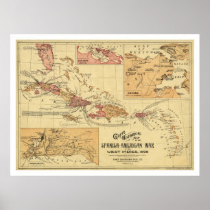 Poster War In West Indies Map 1898