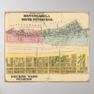 Poster Ward 4 Monongahela, S Pittsburgh boroughs