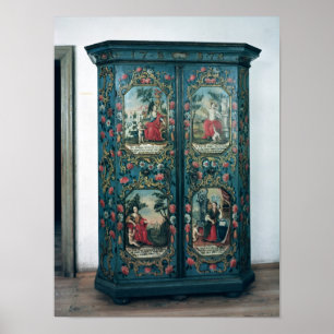 Poster Wardrobe decorated with scenes of the four