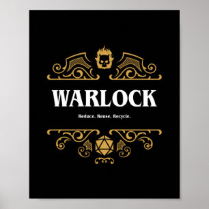 Poster Warlock, classe Tablet Jeu RPG