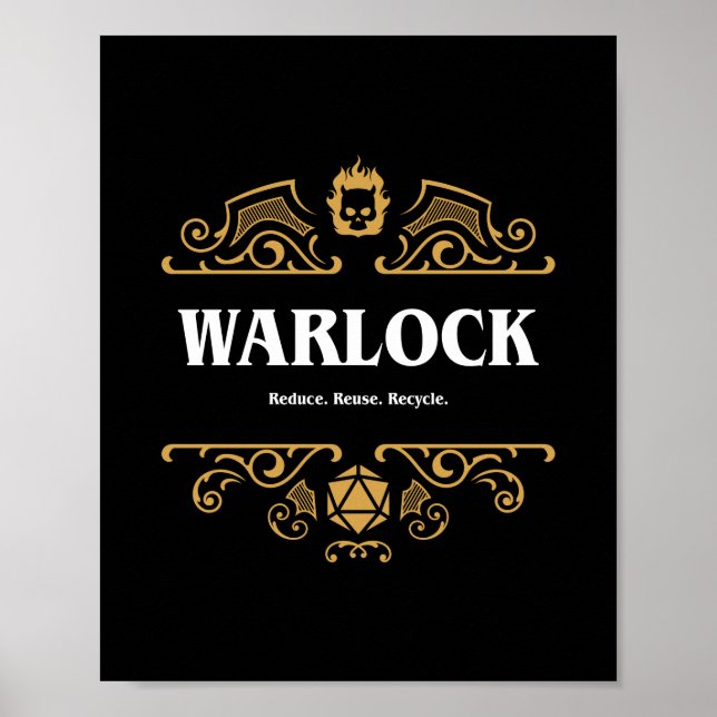 Poster Warlock, classe Tablet Jeu RPG (Devant)