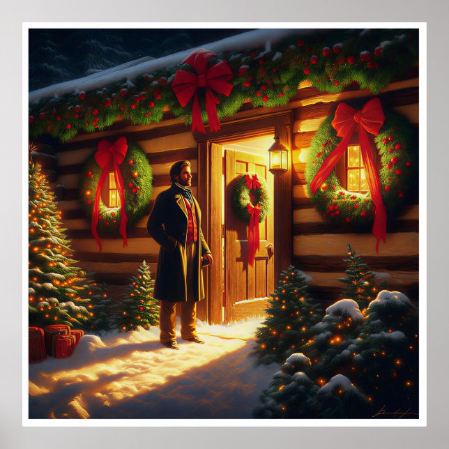 Poster Warm Welcome: Eastman Johnson Holiday Glow (Devant)