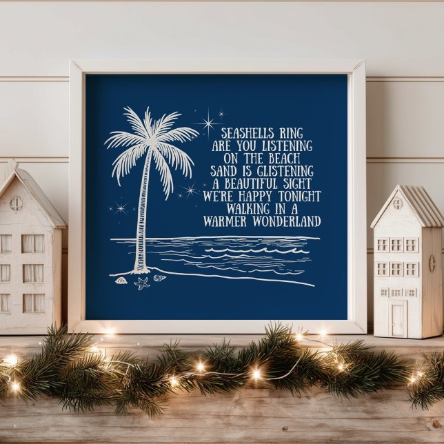 Poster Warmer Wonderland Palm Tree Beach Christmas (Créateur téléchargé)
