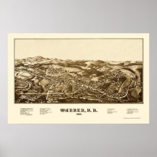Poster Warner, NH Panoramic Map - 1887