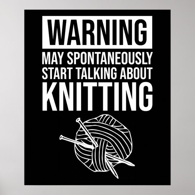 Poster Warning - May Start Talking About Knitting (Devant)