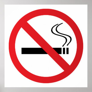 Poster Warning no smoking sign