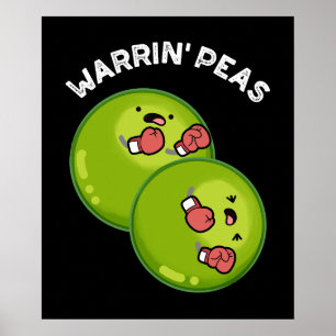 Poster Warrin Peace Funny Pea Pun Dark BG