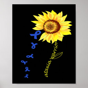 Poster Warrior Fun Design Ataxia Sensibilisation.