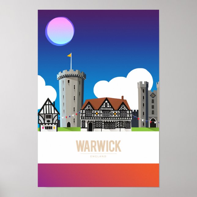 Poster Warwick, Angleterre (Devant)