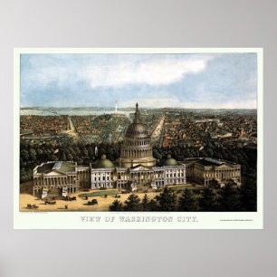 Poster Washington, carte panoramique de C.C - 1871
