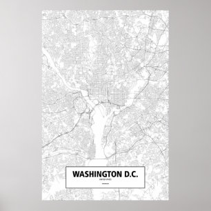 Poster Washington D.C, United States (black on white)