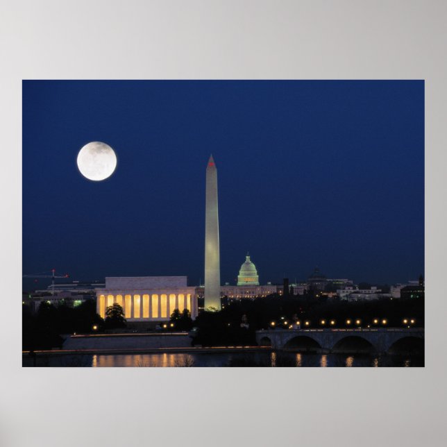 Poster Washington DC à la nuit (Devant)