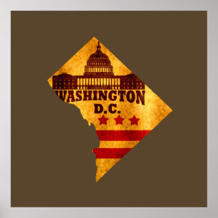 Poster washington dc map