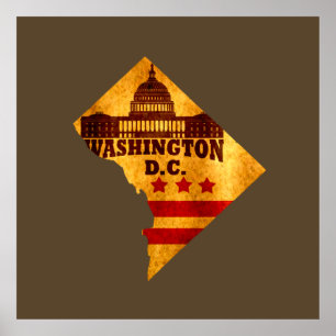 Poster washington dc map