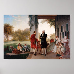 Poster Washington et Lafayette à Mount Vernon