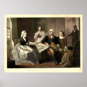 Poster Washington et son mezzotinto de famille par C.