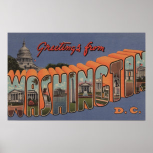 Poster Washington (État) - Scènes de grandes lettres 2