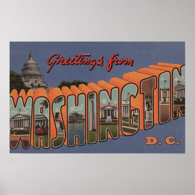 Poster Washington (État) - Scènes de grandes lettres 2 (Devant)