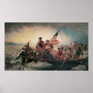 Poster Washington traversant le Delaware par Emanuel Leut