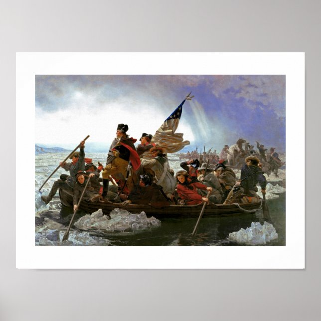 Poster Washington Traverser le Delaware par Emanuel Leutz (Devant)